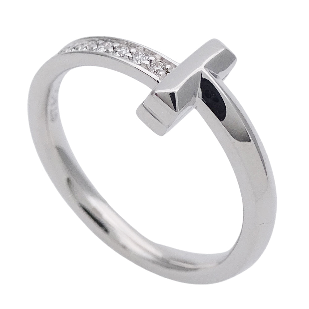 TIFFANY&Co. ティファニー Tワン リング 指輪 750WG ホワイトゴールド 約11号 レディース 磨き済み【中古】