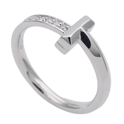TIFFANY&Co. ティファニー Tワン リング 指輪 750WG ホワイトゴールド 約11号 レディース 磨き済み【中古】