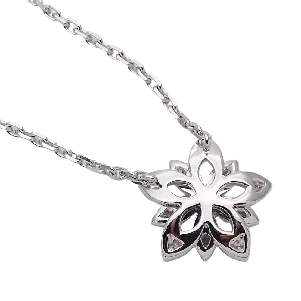 Van Cleef & Arpels ヴァンクリーフ＆アーペル ロータス ミニ ネックレス 750WG ホワイトゴールド レディース 磨き済み【中古】