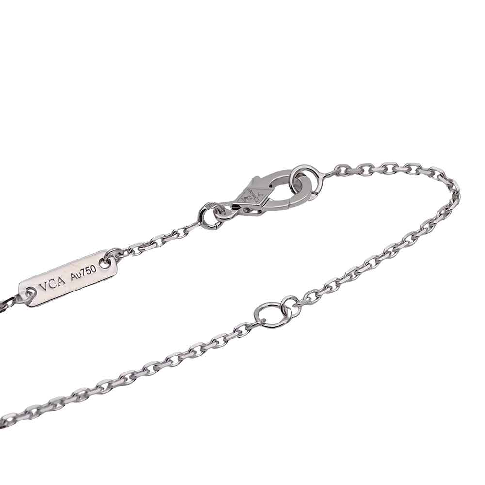 Van Cleef & Arpels ヴァンクリーフ＆アーペル ロータス ミニ ネックレス 750WG ホワイトゴールド レディース 磨き済み【中古】