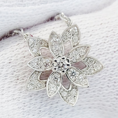 Van Cleef & Arpels ヴァンクリーフ＆アーペル ロータス ミニ ネックレス 750WG ホワイトゴールド レディース 磨き済み【中古】