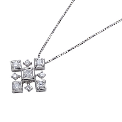ROYAL ASSCHER ロイヤルアッシャー ネックレス PT850 PT900 ダイヤモンド D0.48 レディース 磨き済み【中古】