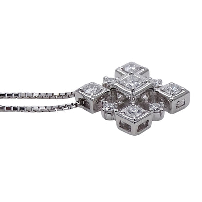 ROYAL ASSCHER ロイヤルアッシャー ネックレス PT850 PT900 ダイヤモンド D0.48 レディース 磨き済み【中古】