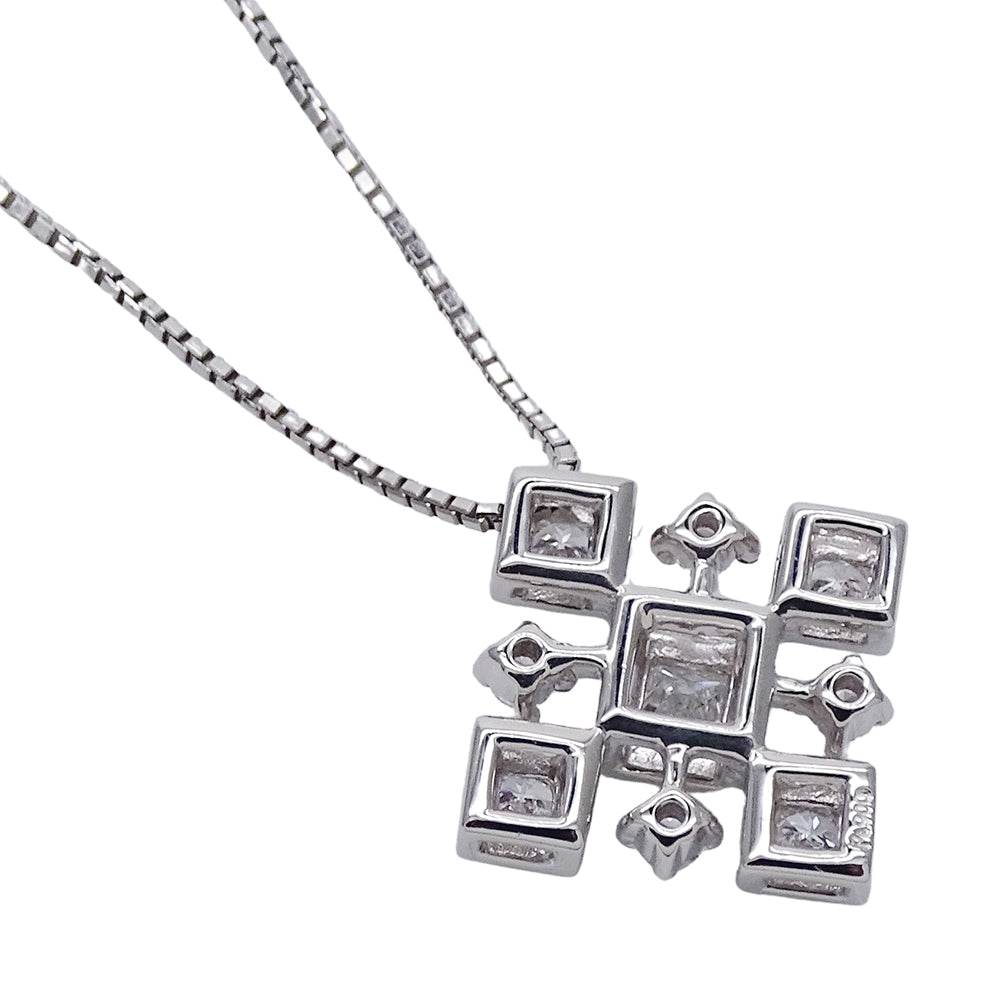 ROYAL ASSCHER ロイヤルアッシャー ネックレス PT850 PT900 ダイヤモンド D0.48 レディース 磨き済み【中古】