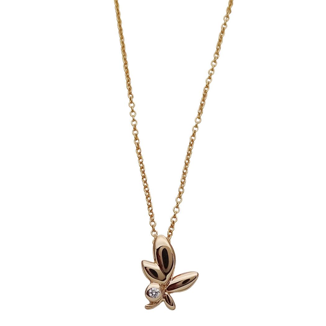 TIFFANY&Co. ティファニー オリーブリーフ ネックレス 750PG ピンクゴールド レディース 磨き済み【中古】