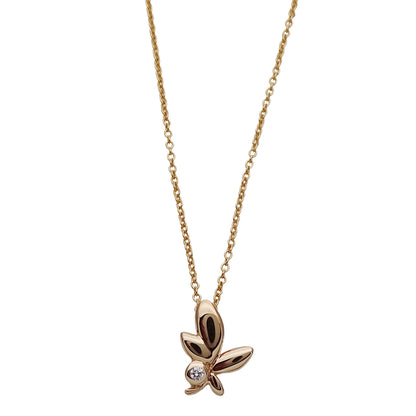TIFFANY&Co. ティファニー オリーブリーフ ネックレス 750PG ピンクゴールド レディース 磨き済み【中古】