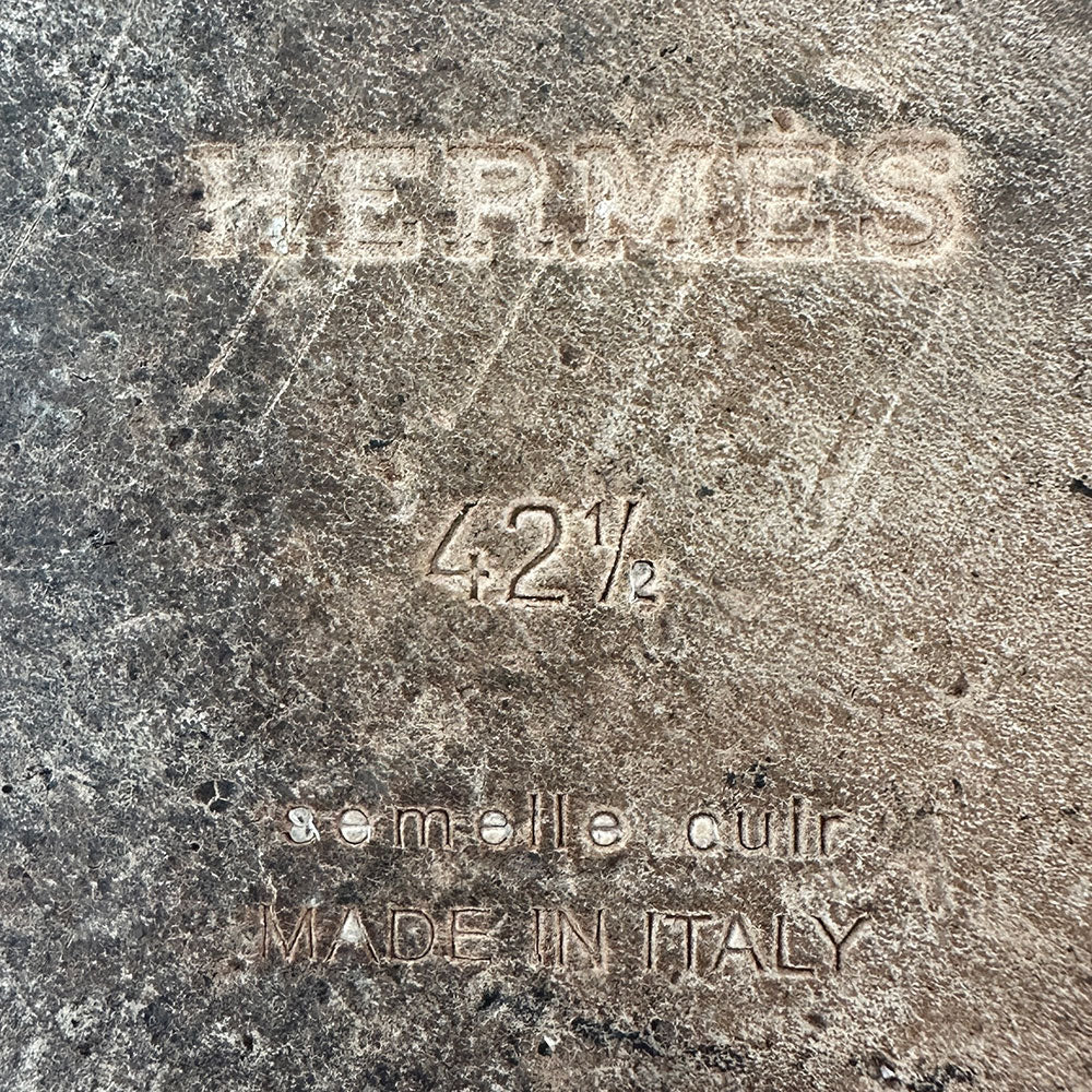 HERMES エルメス イズミール タデラクト サンダル ブラウン レザー メンズ 【中古】
