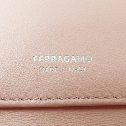 Ferragamo フェラガモ カードケース ガンチーニ ピンク レザー レディース 【中古】