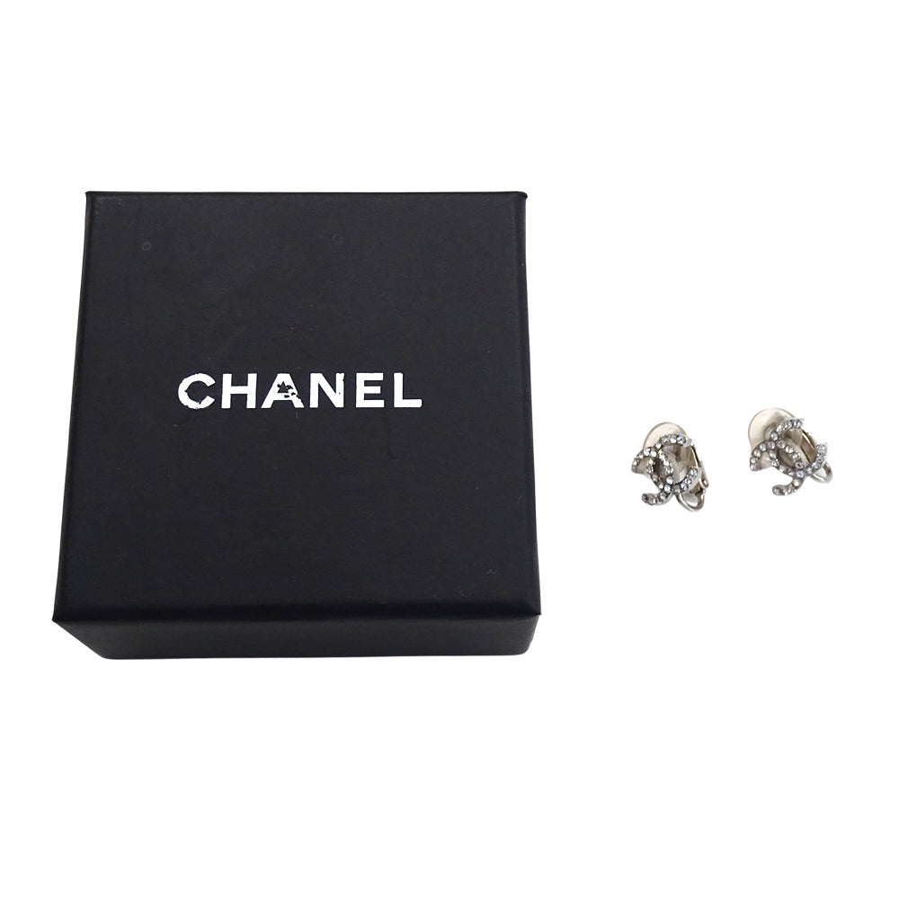 CHANEL シャネル イヤリング ココマーク GP ラインストーン シルバー レディース 【中古】