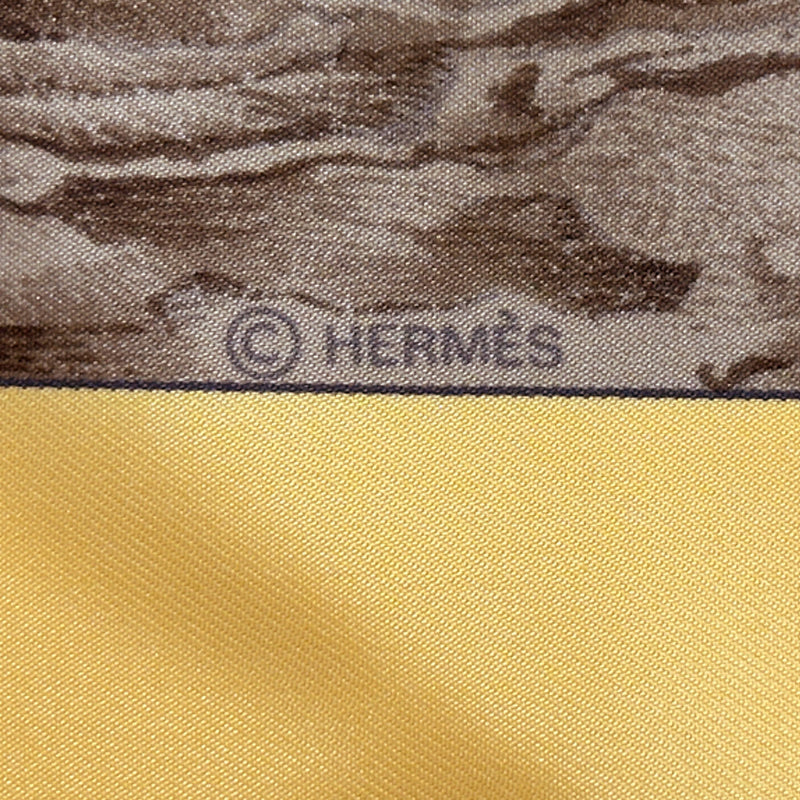 HERMES エルメス カレ90 CASSE NOISETTE くるみ割り スカーフ イエロー マルチカラー シルク レディース 【中古】