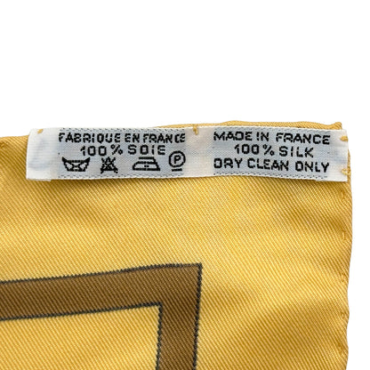 HERMES エルメス カレ90 CASSE NOISETTE くるみ割り スカーフ イエロー マルチカラー シルク レディース 【中古】