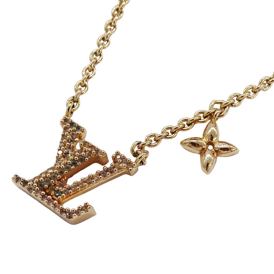 LOUIS VUITTON ルイ・ヴィトン LV アイコニック ネックレス ピンクゴールド レディース M00985 TE3274 アクセサリー【中古】