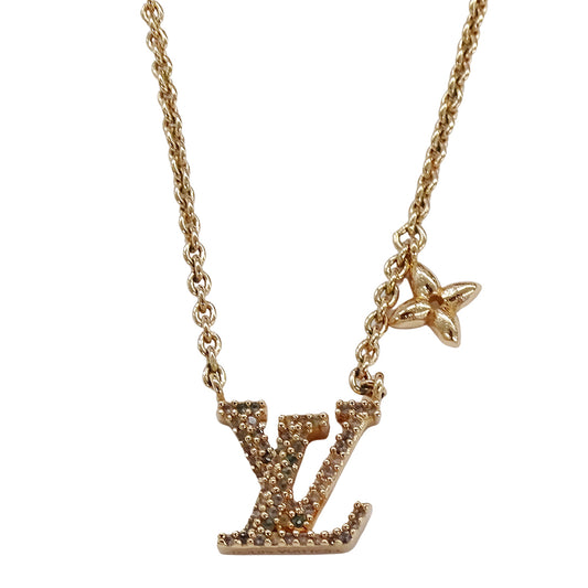 LOUIS VUITTON ルイ・ヴィトン LV アイコニック ネックレス ピンクゴールド レディース M00985 TE3274 アクセサリー【中古】