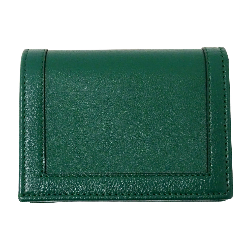GUCCI グッチ 二つ折り財布 プチマーモント バンブー グリーン 658244 レザー レディース 【中古】