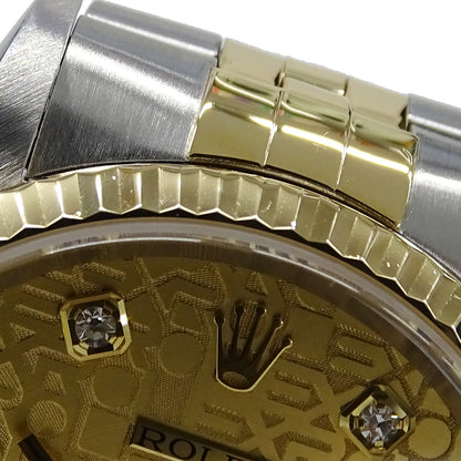 ROLEX ロレックス デイトジャスト 16233G Y番 メンズ 腕時計 10Pダイヤ 自動巻き AT ステンレス ゴールド 磨き済み【中古】