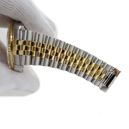 ROLEX ロレックス デイトジャスト 16233G Y番 メンズ 腕時計 10Pダイヤ 自動巻き AT ステンレス ゴールド 磨き済み【中古】