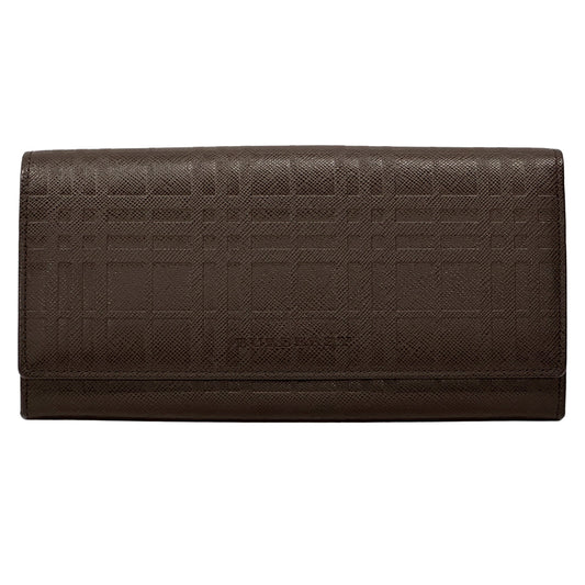 BURBERRY バーバリー 長財布 ブラウン レザー チェック レディース メンズ 【中古】