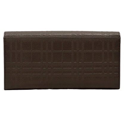 BURBERRY バーバリー 長財布 ブラウン レザー チェック レディース メンズ 【中古】