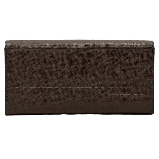 BURBERRY バーバリー 長財布 ブラウン レザー チェック レディース メンズ 【中古】