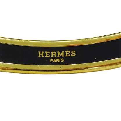 HERMES エルメス エマイユPM バングル メタル ゴールド レッド 七宝焼き レディース 【中古】