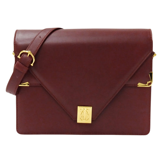 Cartier カルティエ ショルダーバッグ マスト ボルドー レザー レディース 【中古】