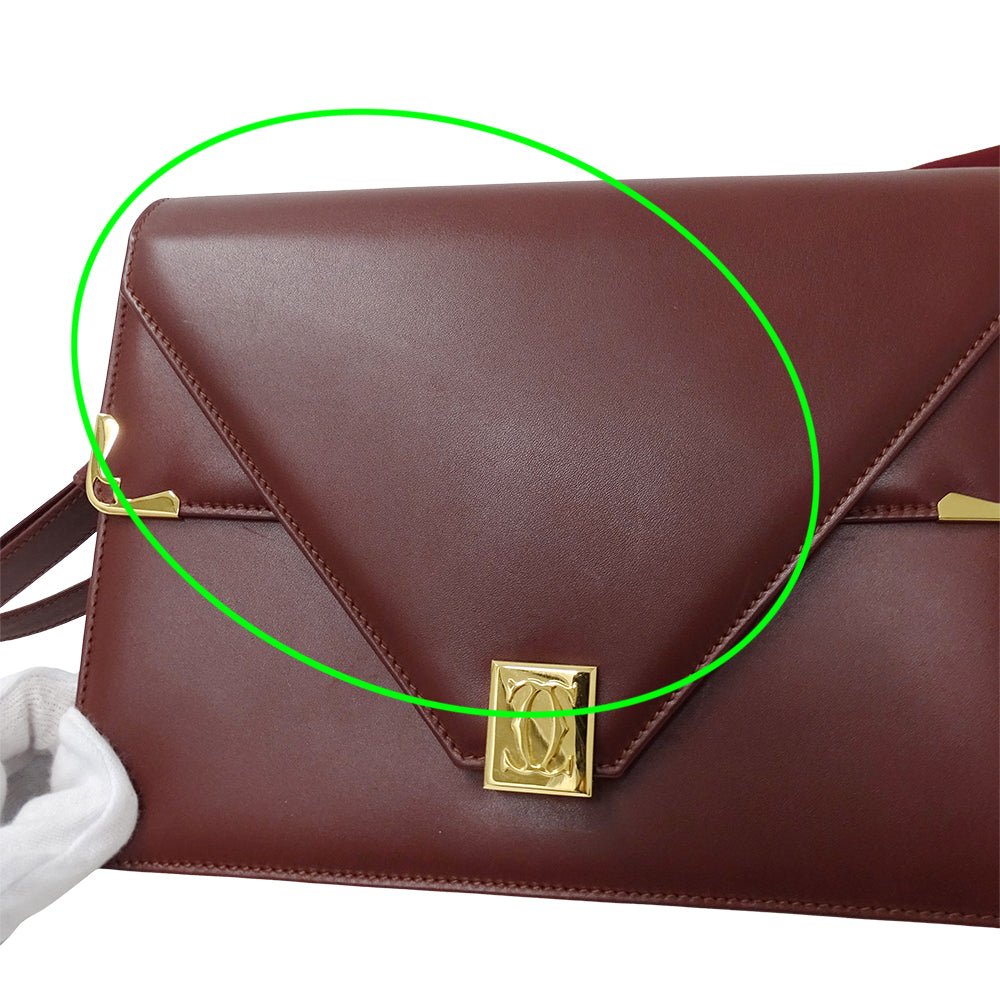 Cartier カルティエ ショルダーバッグ マスト ボルドー レザー レディース 【中古】