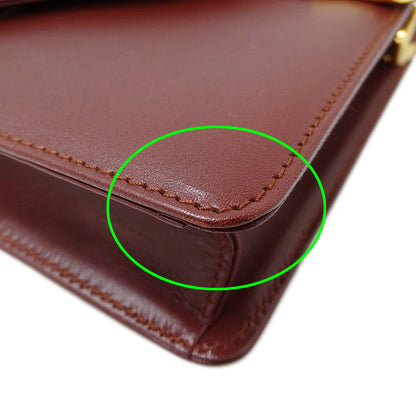 Cartier カルティエ ショルダーバッグ マスト ボルドー レザー レディース 【中古】