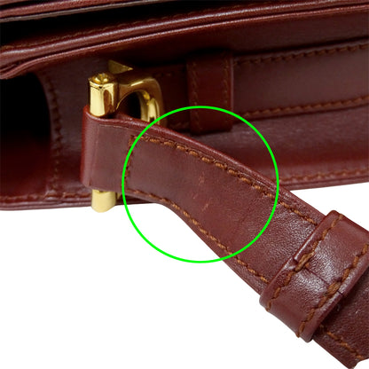 Cartier カルティエ ショルダーバッグ マスト ボルドー レザー レディース 【中古】