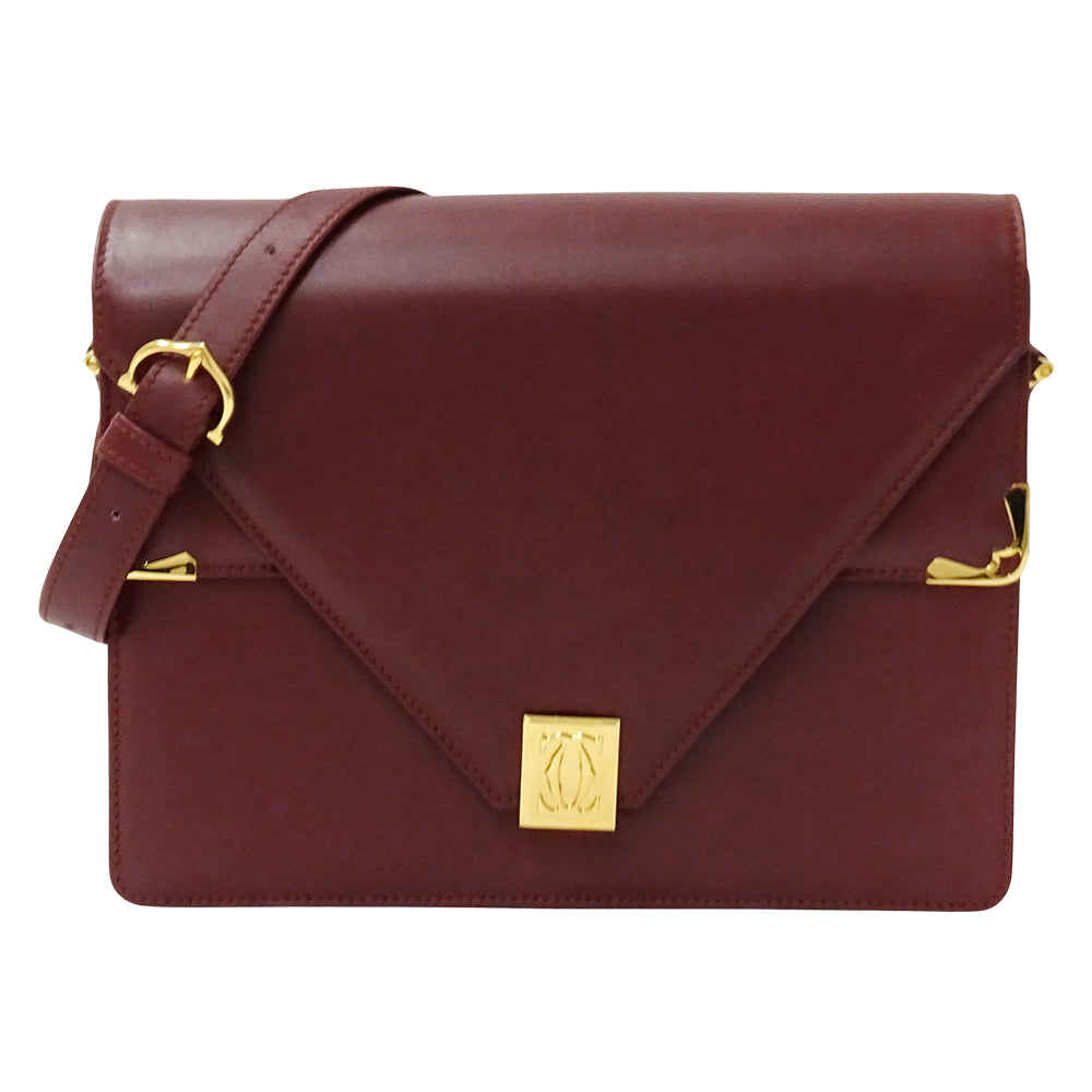 Cartier カルティエ ショルダーバッグ マスト ボルドー レザー レディース 【中古】
