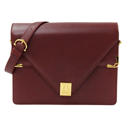 Cartier カルティエ ショルダーバッグ マスト ボルドー レザー レディース 【中古】