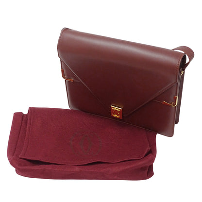 Cartier カルティエ ショルダーバッグ マスト ボルドー レザー レディース 【中古】