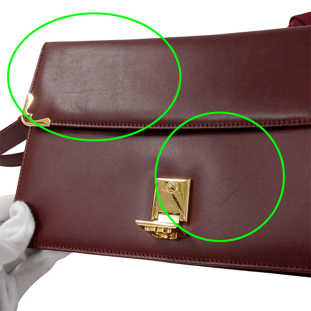 Cartier カルティエ ショルダーバッグ マスト ボルドー レザー レディース 【中古】