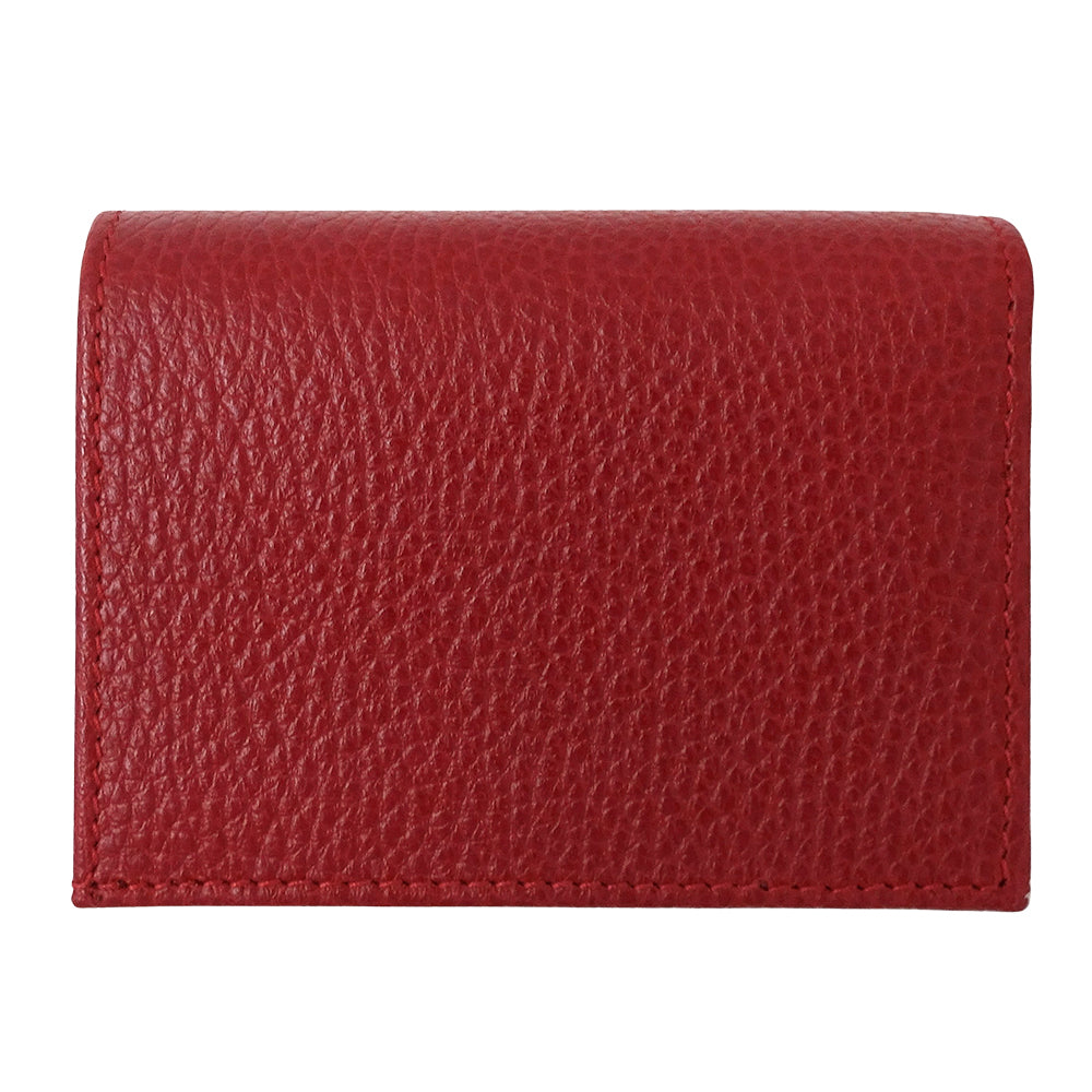 GUCCI グッチ 二つ折り財布 プチマーモント レッド 456126 レザー レディース 【中古】