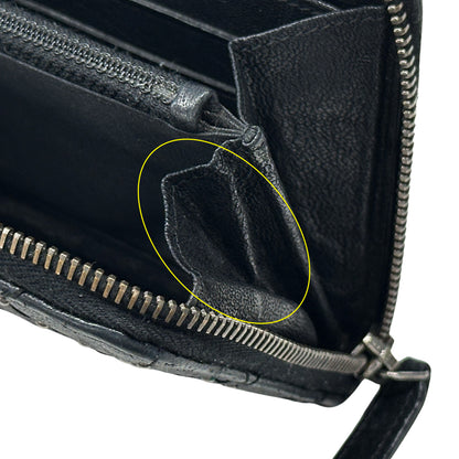 CHANEL シャネル 長財布 マトラッセ スタッズ ブラック シルバー金具 レザー レディース 【中古】