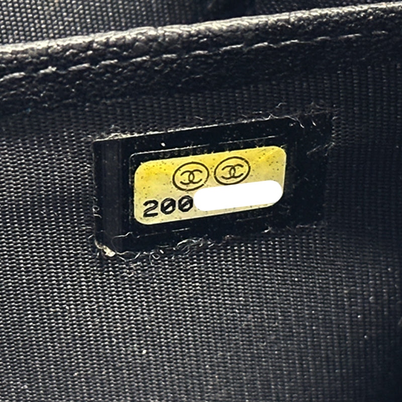 CHANEL シャネル 長財布 マトラッセ スタッズ ブラック シルバー金具 レザー レディース 【中古】