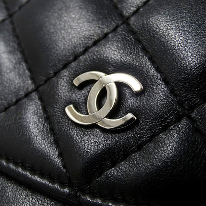 CHANEL シャネル クラッチバッグ セカンドバッグ 長財布 マトラッセ ブラック シルバー金具 ラムスキン レディース 【中古】