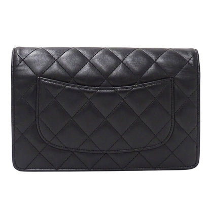 CHANEL シャネル クラッチバッグ セカンドバッグ 長財布 マトラッセ ブラック シルバー金具 ラムスキン レディース 【中古】