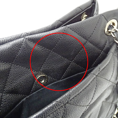 CHANEL シャネル トートバッグ マトラッセ ブラック シルバー金具 キャビアスキン レディース 【中古】