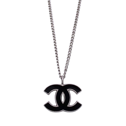 CHANEL シャネル ネックレス ココマーク メタル ブラック シルバー レディース A28942 【中古】