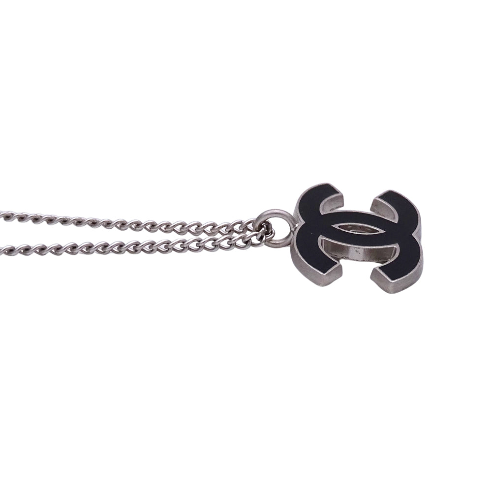 CHANEL シャネル ネックレス ココマーク メタル ブラック シルバー レディース A28942 【中古】