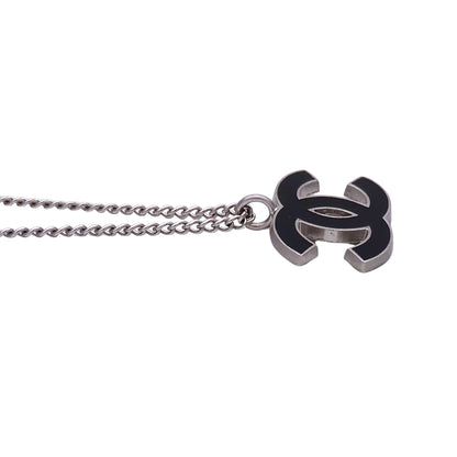 CHANEL シャネル ネックレス ココマーク メタル ブラック シルバー レディース A28942 【中古】