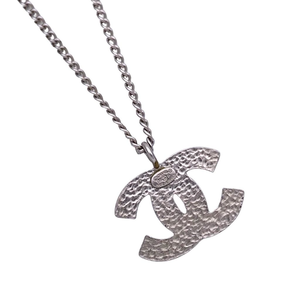 CHANEL シャネル ネックレス ココマーク メタル ブラック シルバー レディース A28942 【中古】