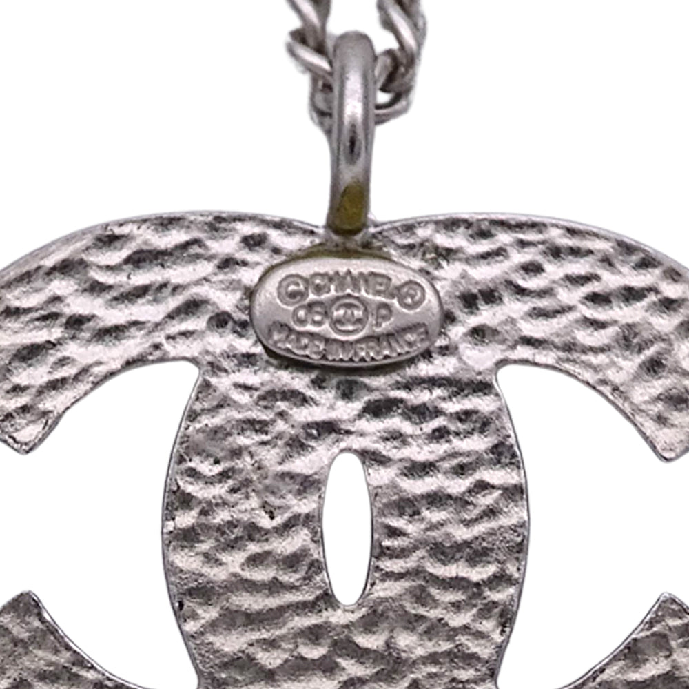 CHANEL シャネル ネックレス ココマーク メタル ブラック シルバー レディース A28942 【中古】