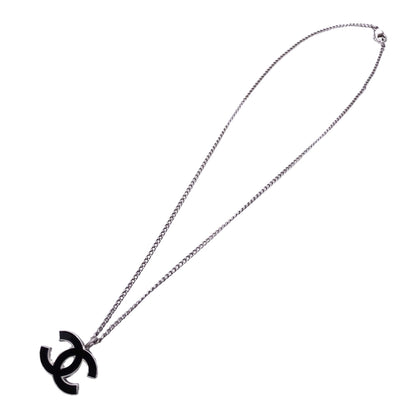 CHANEL シャネル ネックレス ココマーク メタル ブラック シルバー レディース A28942 【中古】