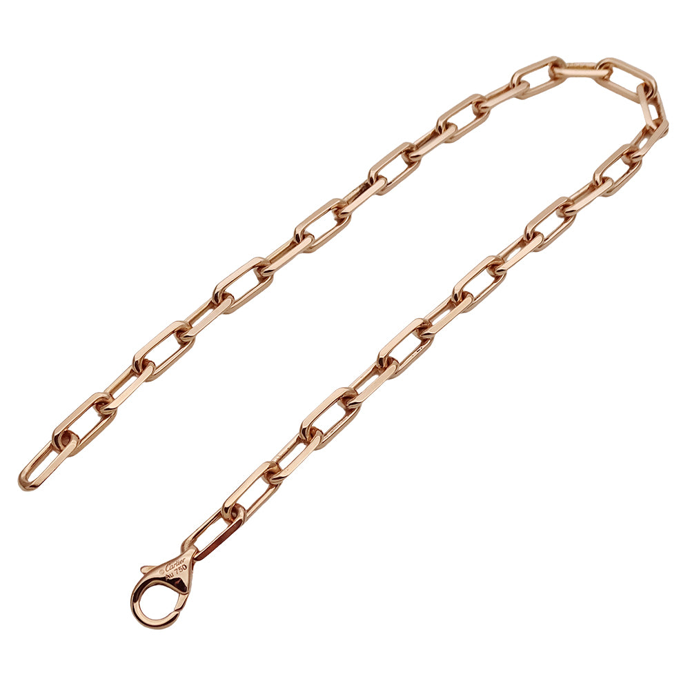 Cartier カルティエ サントス SM スモール ブレスレット 750PG ピンクゴールド レディース チェーン 磨き済み【中古】