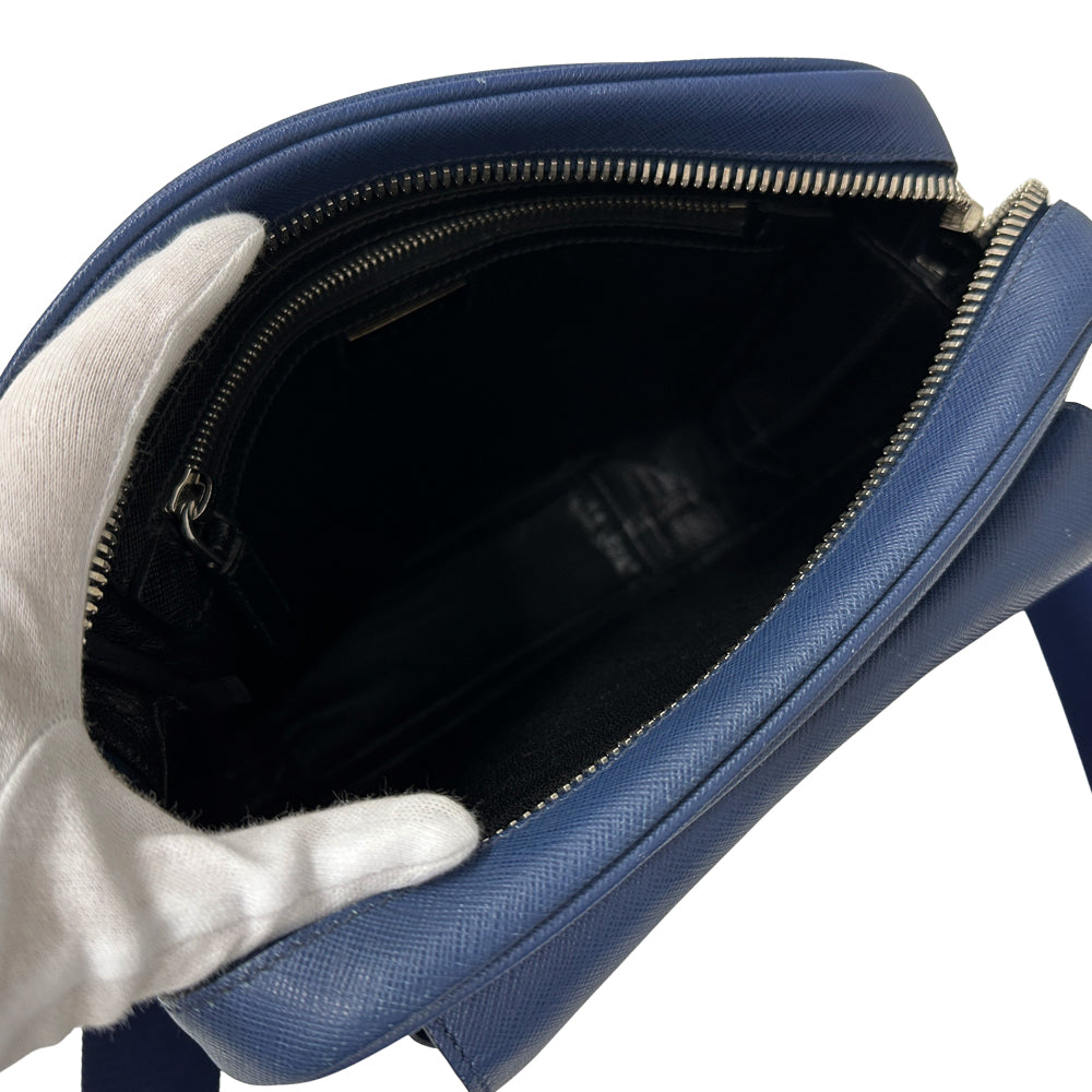 PRADA プラダ ショルダーバッグ サフィアーノ ブルー レディース メンズ 【中古】