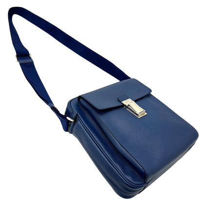 PRADA プラダ ショルダーバッグ サフィアーノ ブルー レディース メンズ 【中古】