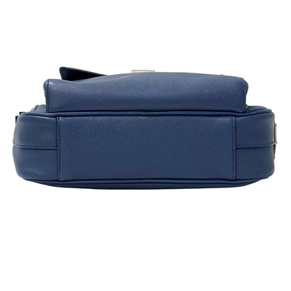 PRADA プラダ ショルダーバッグ サフィアーノ ブルー レディース メンズ 【中古】