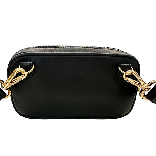 FENDI フェンディ フェンダーチェ ヴェルサーチ ショルダーバッグ ブラック レザー メンズ 【中古】