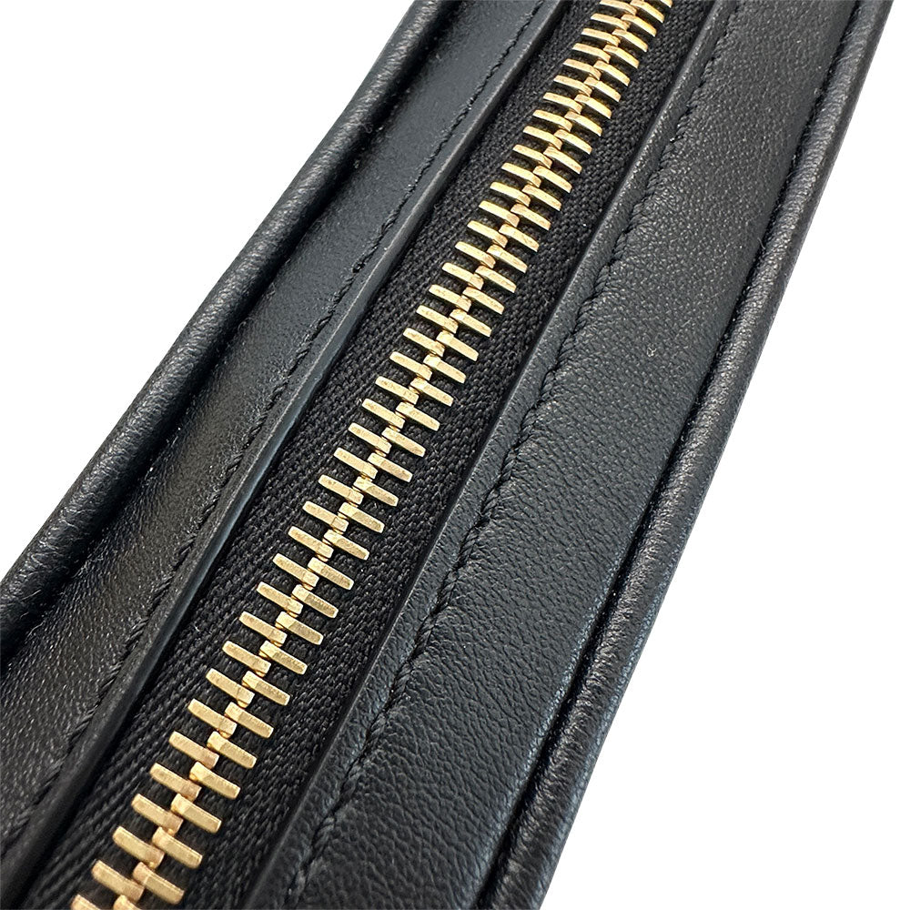 FENDI フェンディ フェンダーチェ ヴェルサーチ ショルダーバッグ ブラック レザー メンズ 【中古】